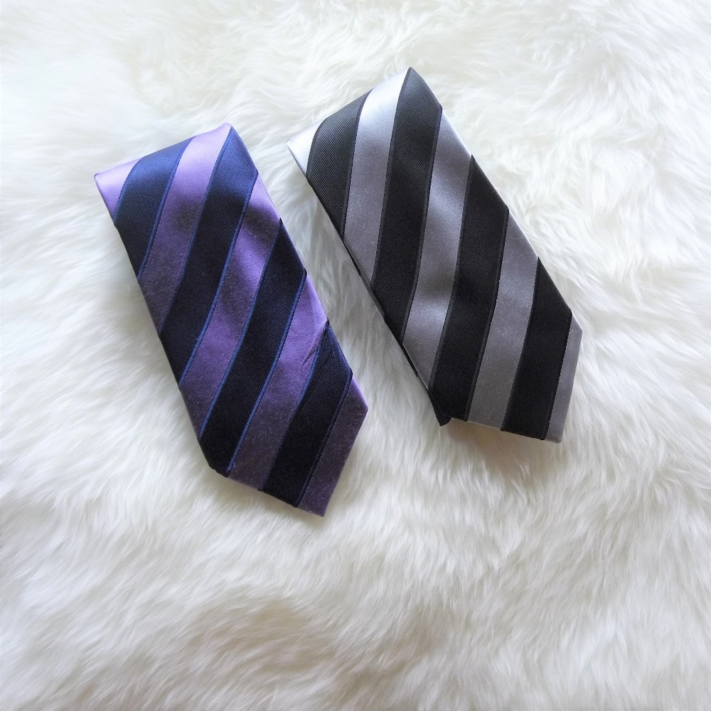 Two Stafford Silk Stripe Ties